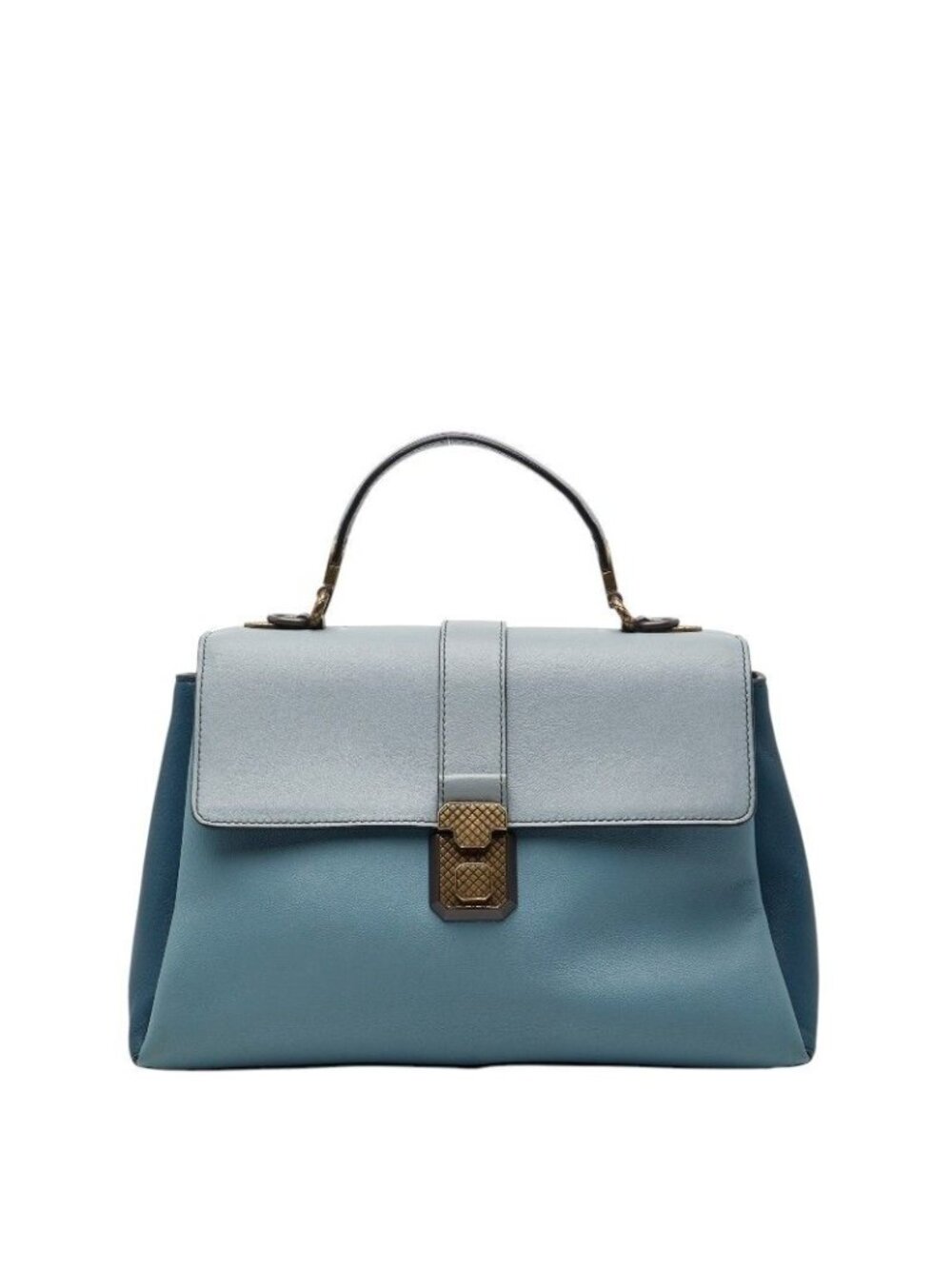 Bottega Veneta Piazza Top Handle Handbag Blue Leather